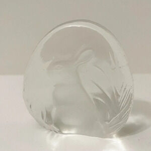 Vintage Crystal Easter Bunny Rabbit Paperweight Yugoslavia by Zajecar